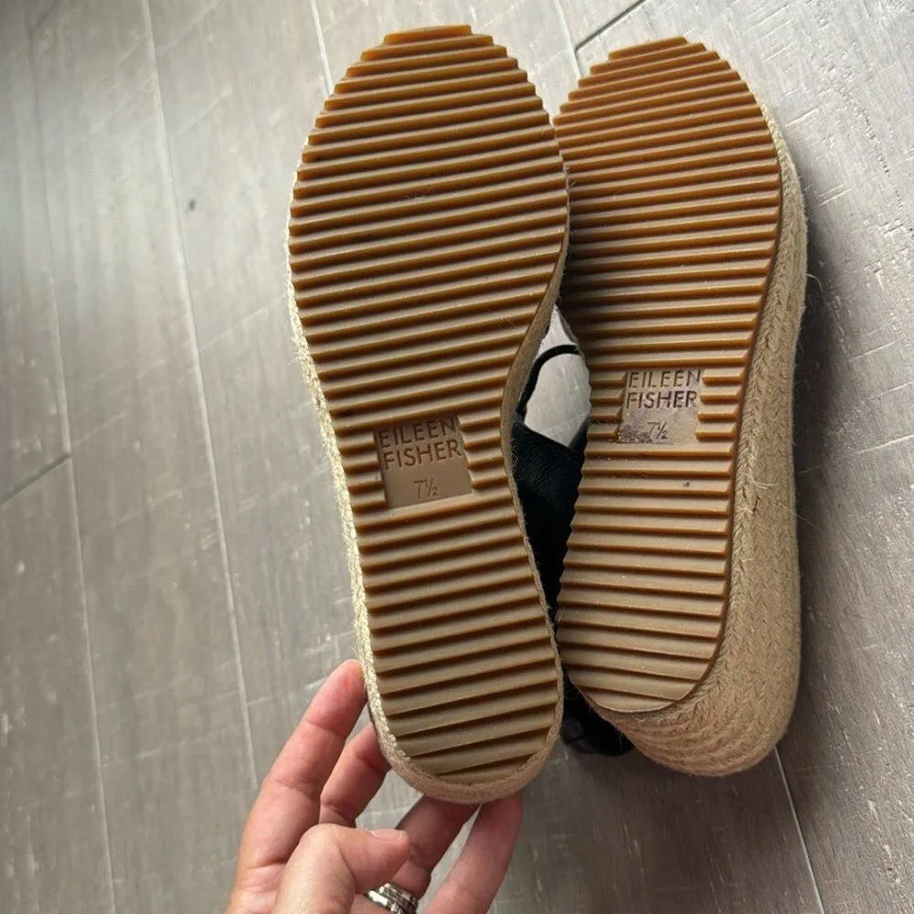 Eileen Fisher Agnes Suede Espadrille Wedge Sandal Shoes Women's Size 7.5 - Image 5