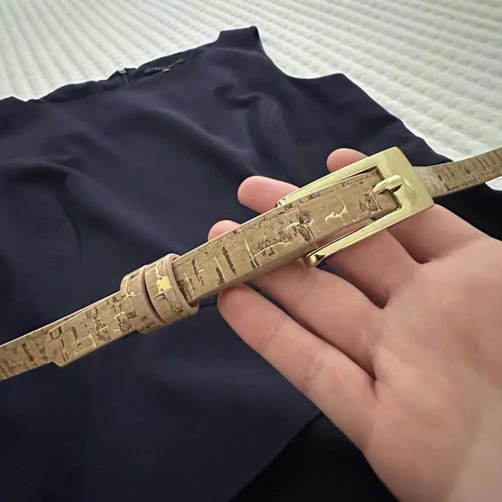 Antonio Melani Blue Sz 12 Half Peplum Sheath Dress With Belt Sleeveless - Image 12