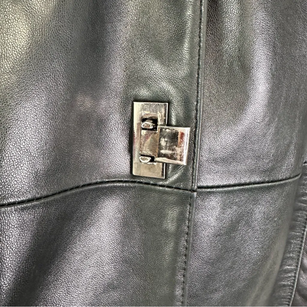 Siena Studio Quarter Length Leather‎ Jacket Black Size XS - Image 4