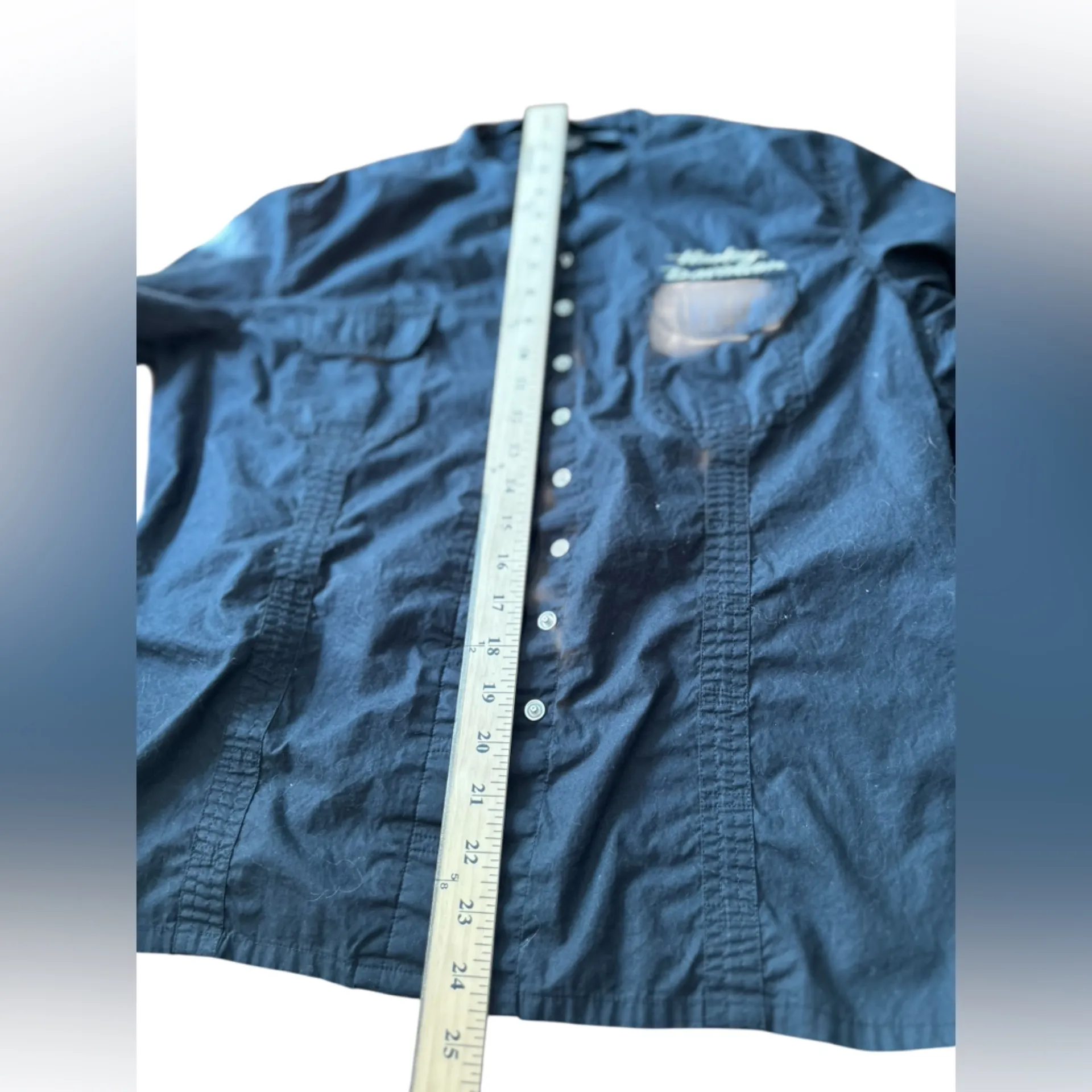 Harley-Davidson Women's Black Long‎ Sleeve Button-Up Shirt Size XL run small - Image 9