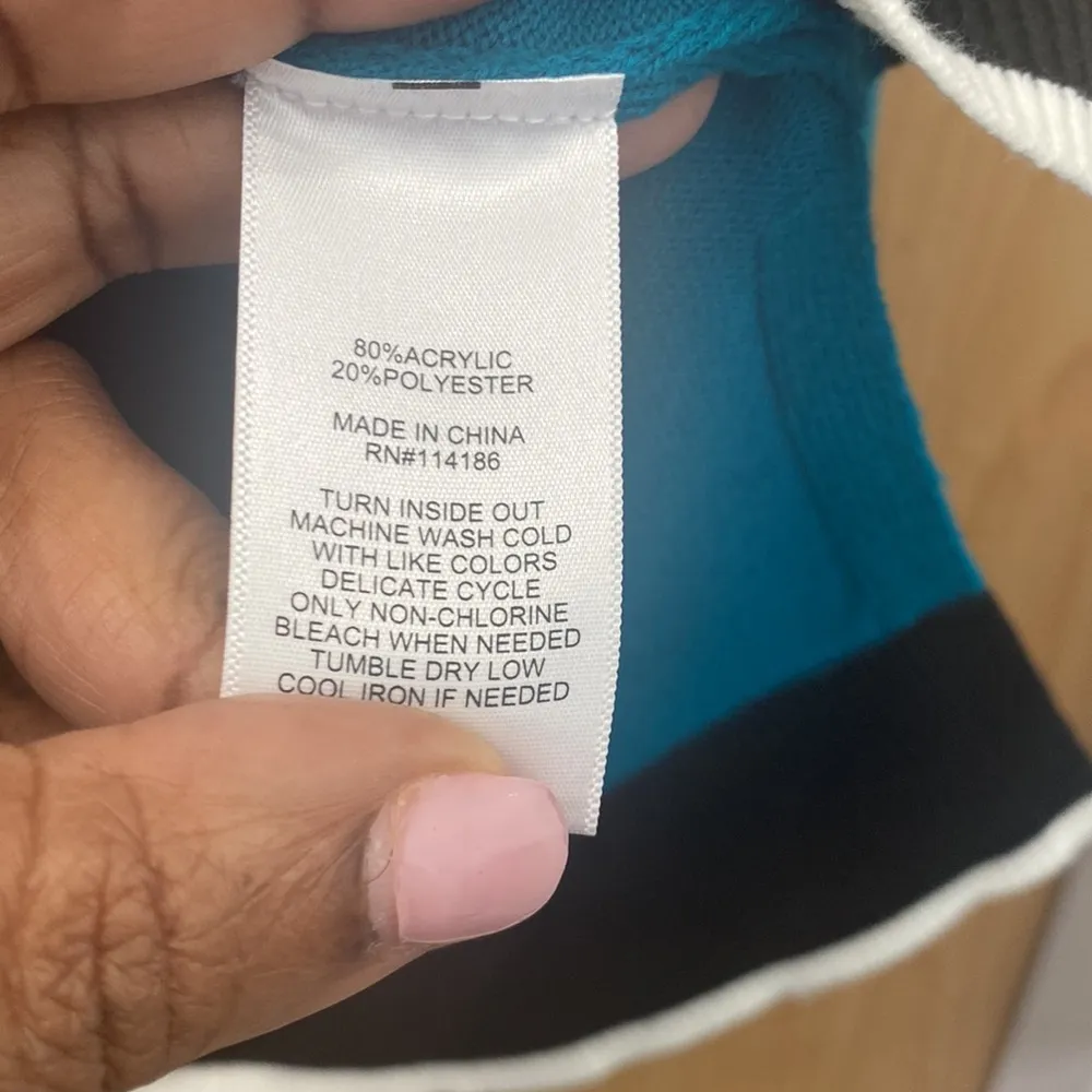 NWOT Juicy Couture Long Sleeve Sweater Teal Blue Crew Neck Size Large - Image 5