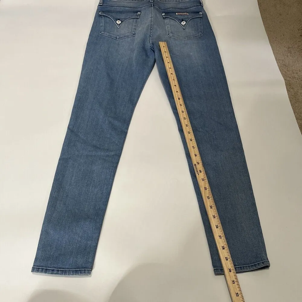HUDSON LYNNE HIGH WAIST SUPER SKINNY FLAP Pocket JEAN 30 LIGHT WASH - Image 5