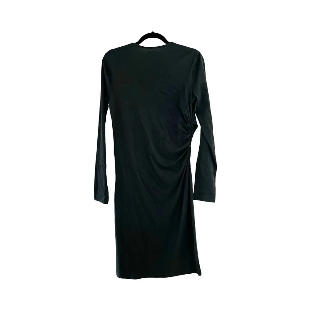 SUNDANCE Faux Wrap Classic Twist V-neck Dark Green Dress Sz XS - Image 3