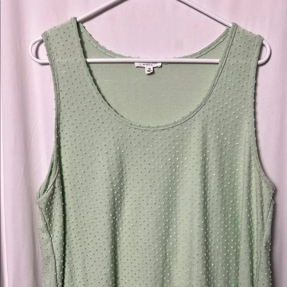 Chic Soul Mint Weekender Dotted Tank Top Size 1XL - Image 3