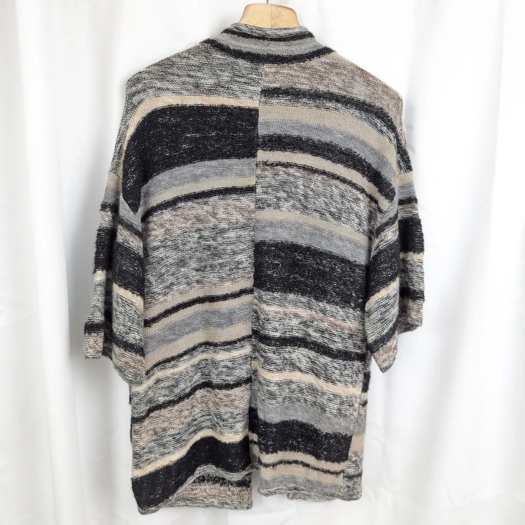 Peruvian Connection Longline Striped Wrap Alpaca Cardigan XL - Image 6