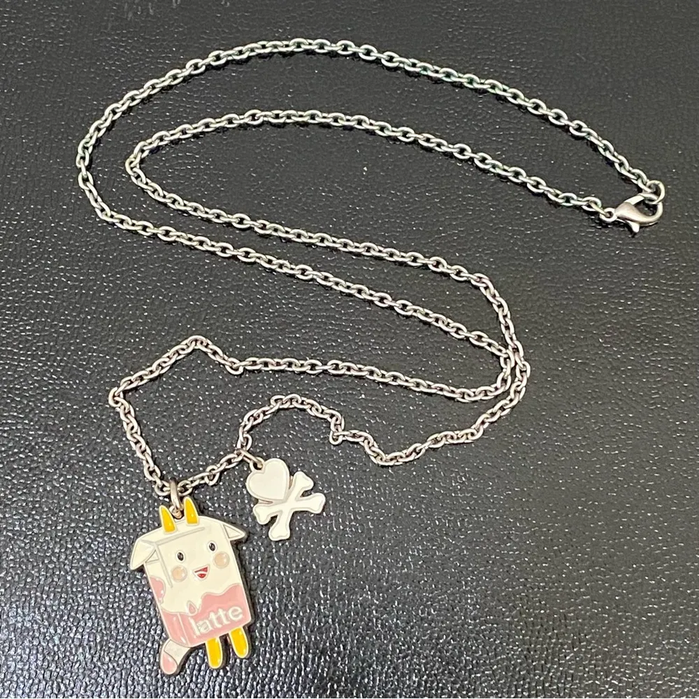 RARE Retired TOKIDOKI Pink Moofia Latte Pendant Necklace - Image 7