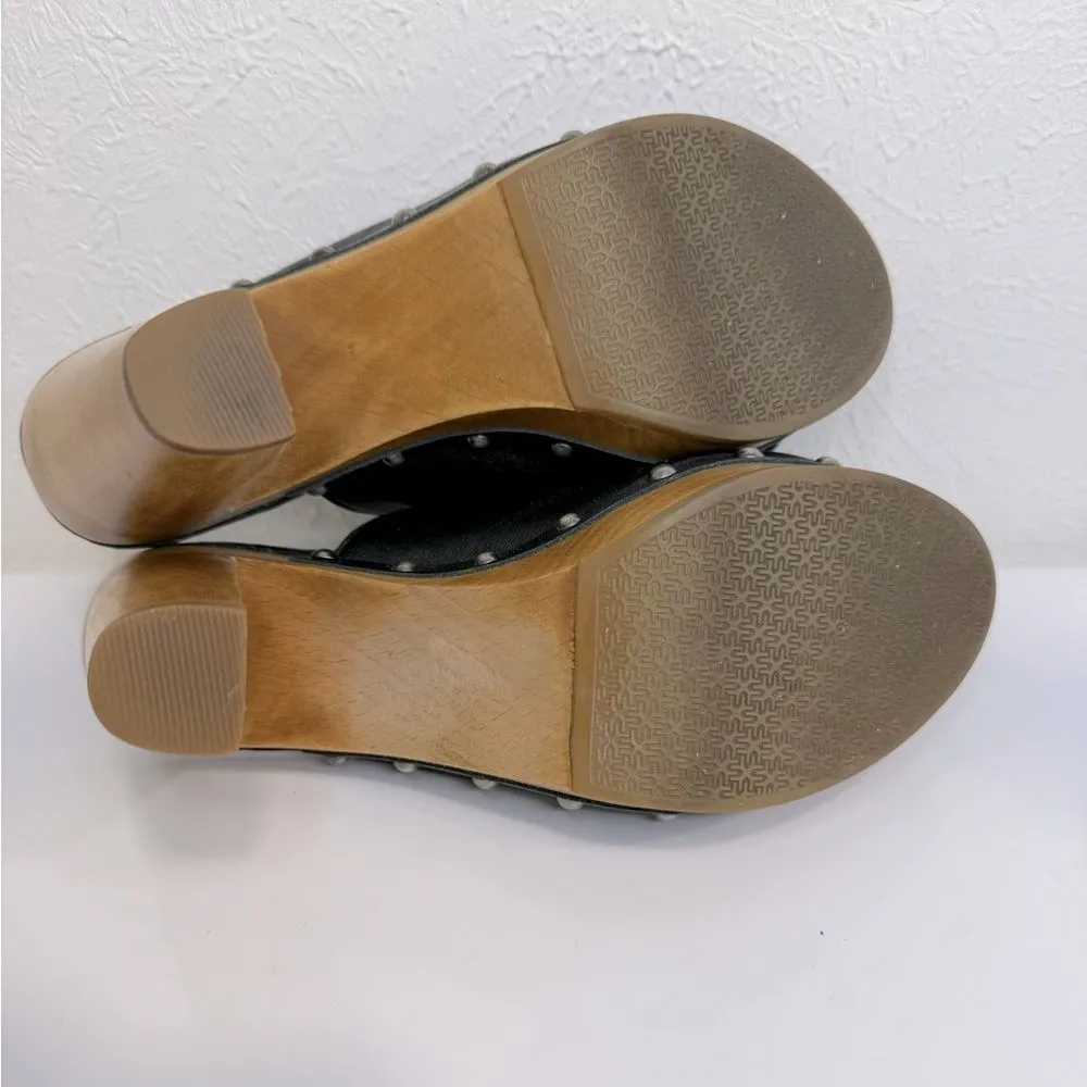 UGG Australia Women's Black Leather Wooden Platform Sandal Clogs, Size 7 VGUC - Image 8