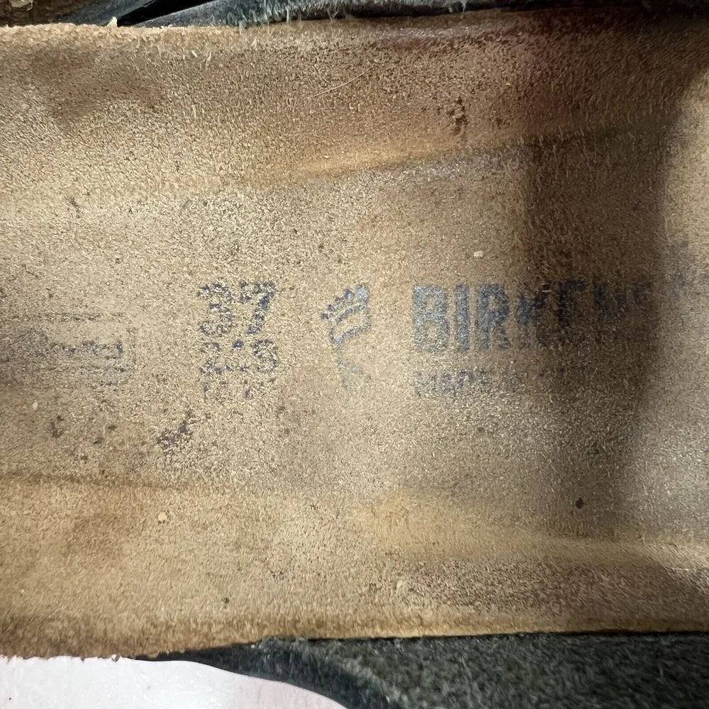 Birkenstock Women’s Size 37 US 6 6.5 Leather Sandals Anthracite Metallic Pewter - Image 8