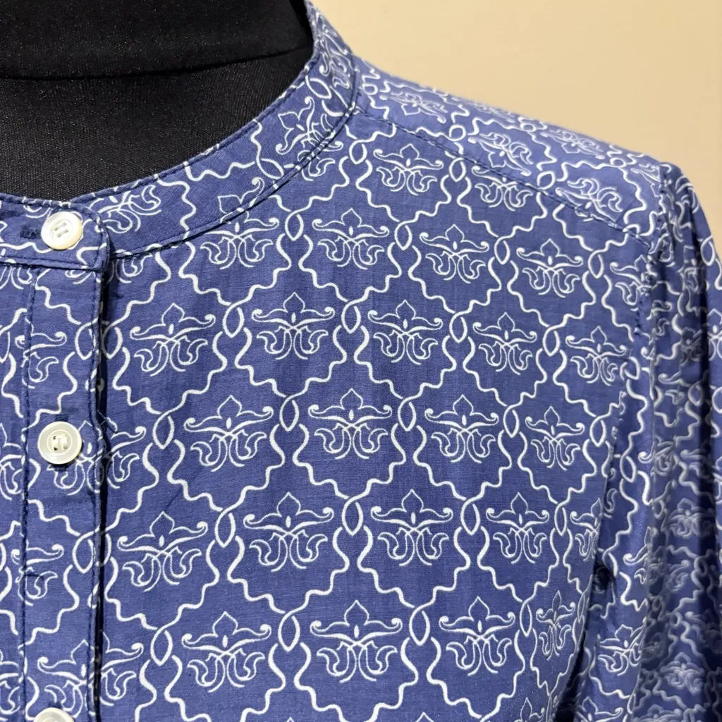 J. McLaughlin White Baloon sleeves button down shirt size L - Image 2