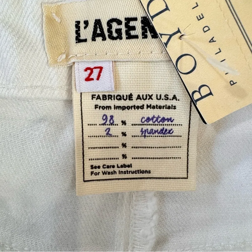 L’Agence Nadia High Rise Cropped Straight Blanc White Capri Jeans Revolve - Image 9