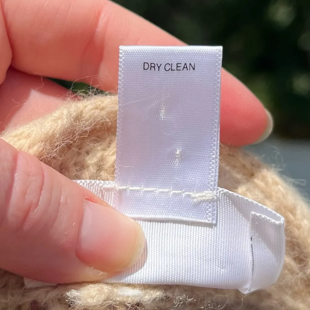 LOFT Women’s Lambs Wool Angora Beige Short Sleeve Knit Cardigan Sweater Size S - Image 3