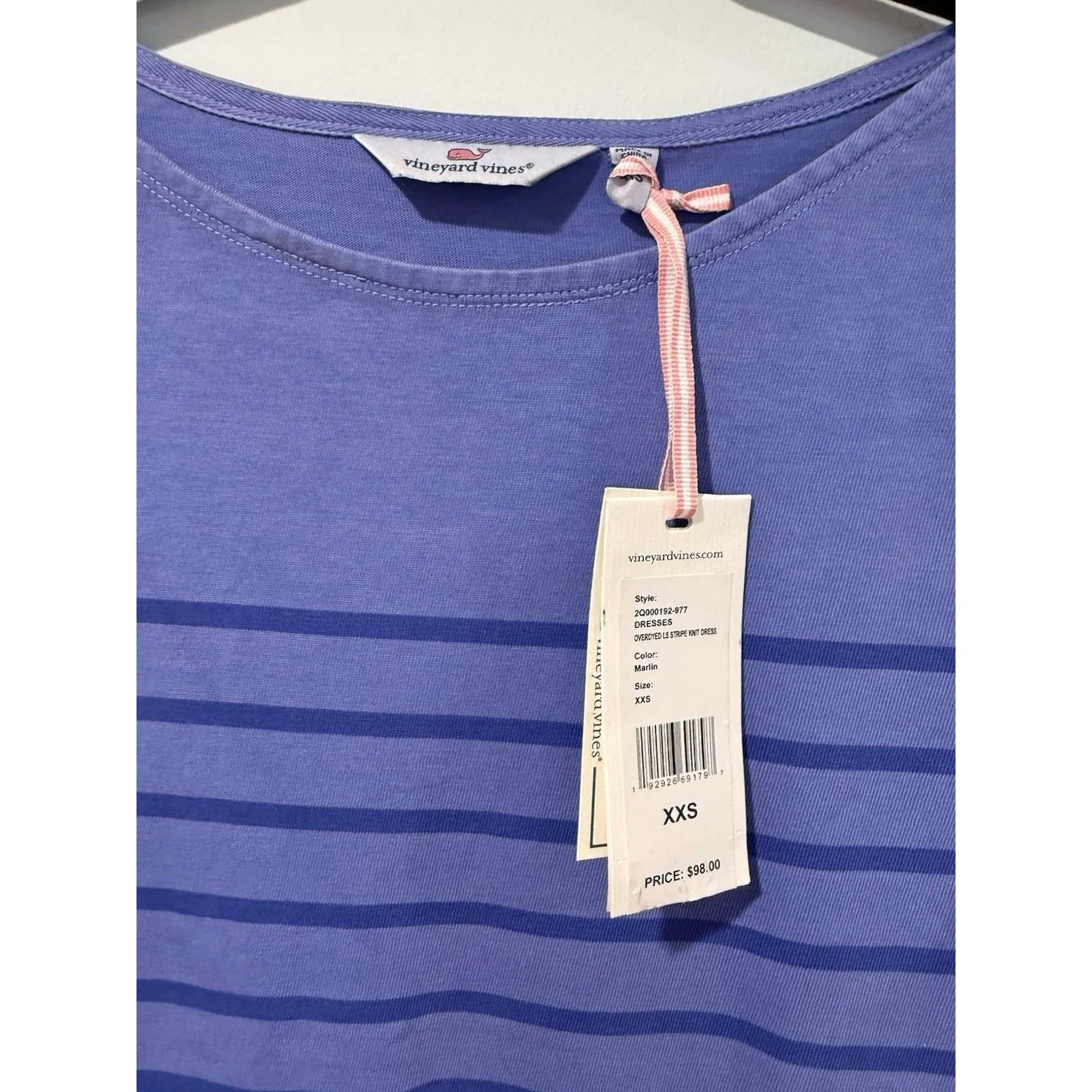 NEW Vineyard Vines Dress Women Small Marlin Blue Striped Preppy Travel Stretch - Image 3