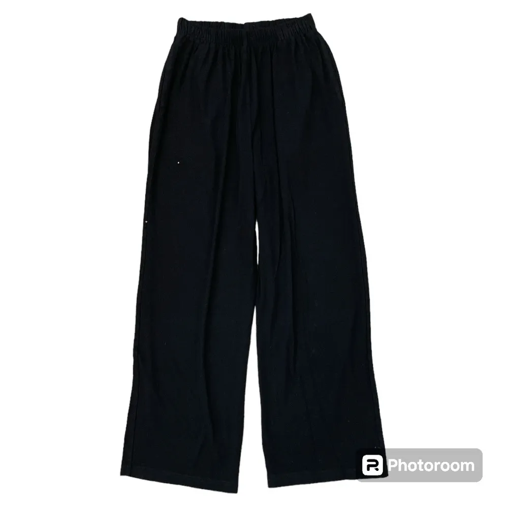 Bryn Walker Black Elastic Waistband Pull On Lagenlook Wide Leg Pants Size Small - Image 3