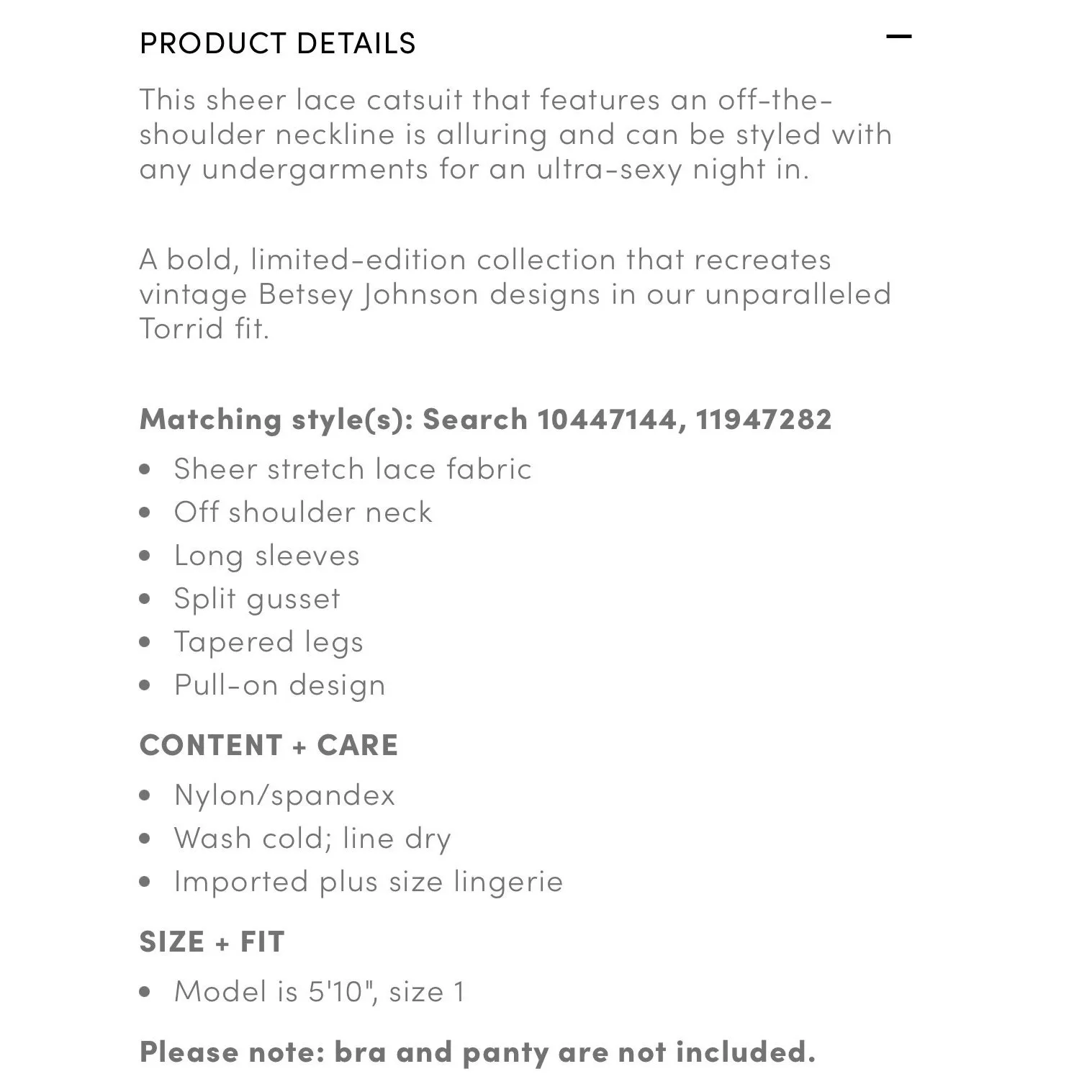 Betsey Johnson x Torrid Black Sheer Stretch Lace Catsuit Bodysuit 4 4X New NWT - Image 16