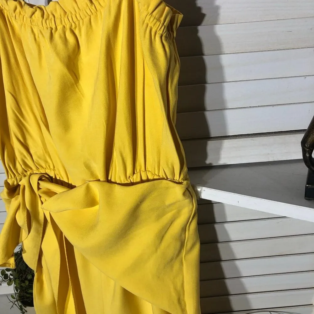 BCBGeneration  Yellow Strapless Jumpsuit Rayon Blend - Small - Image 9