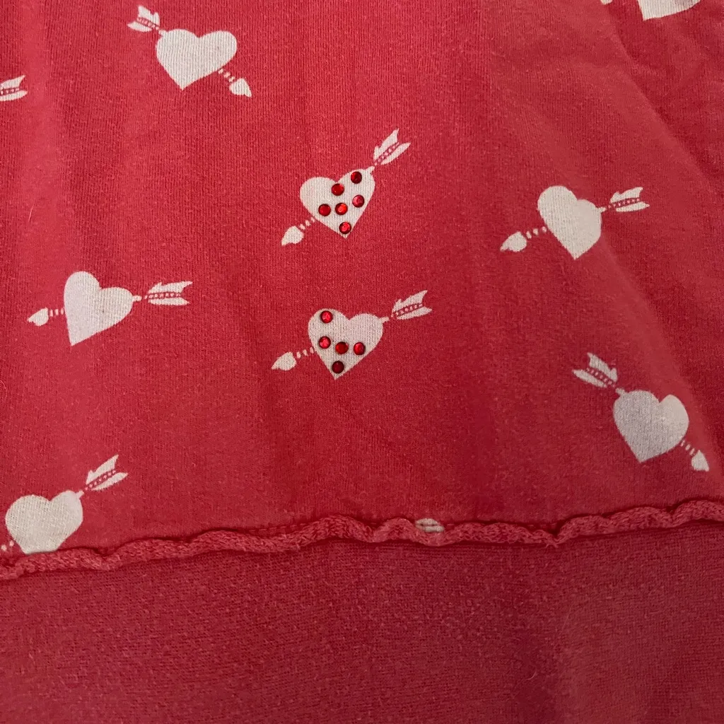 Vintage Y2K Red Heart Pattern Women's Jacket Size M - Image 4