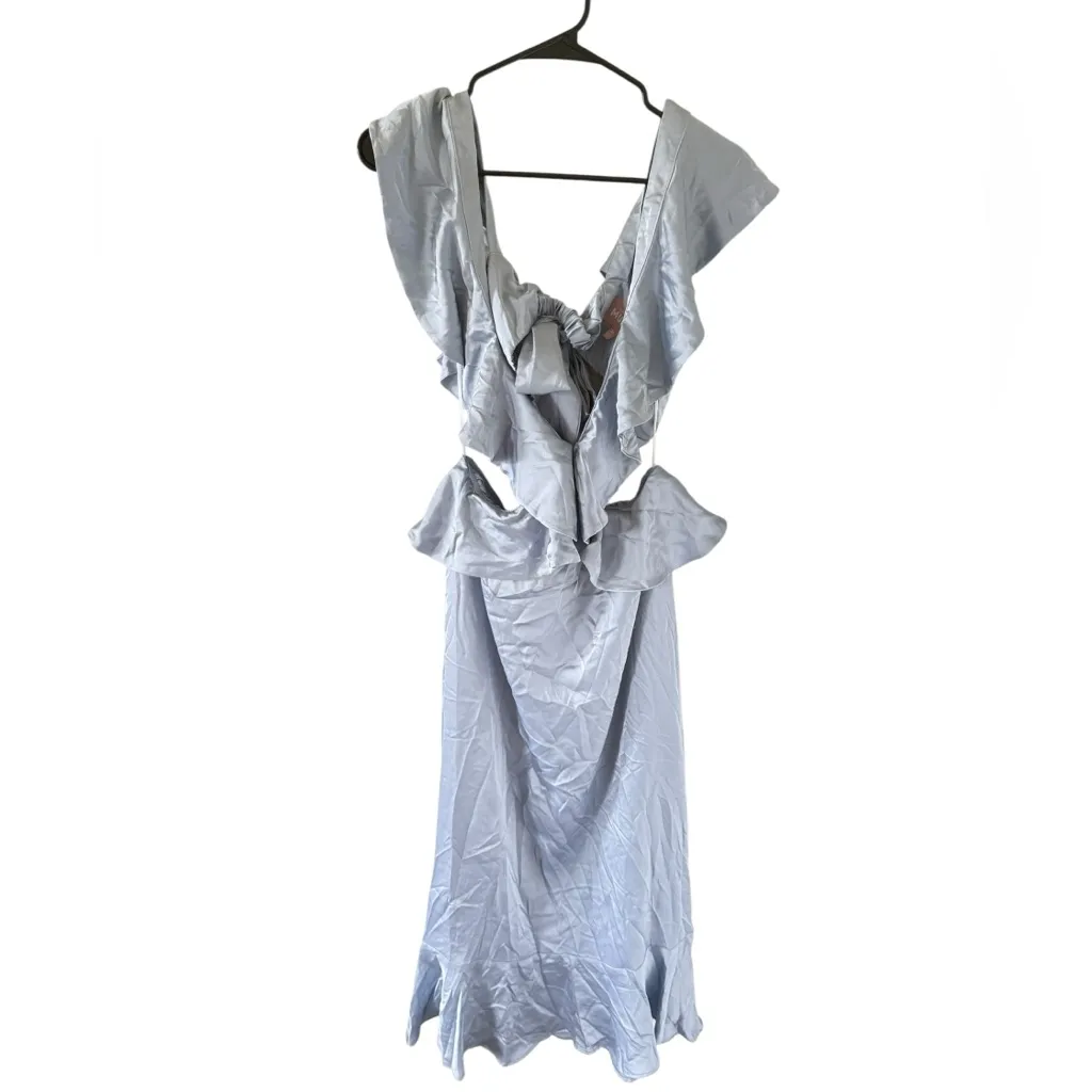 Show Me Your Mumu NEW Zoey Dress in Steel Blue Satin - Image 5