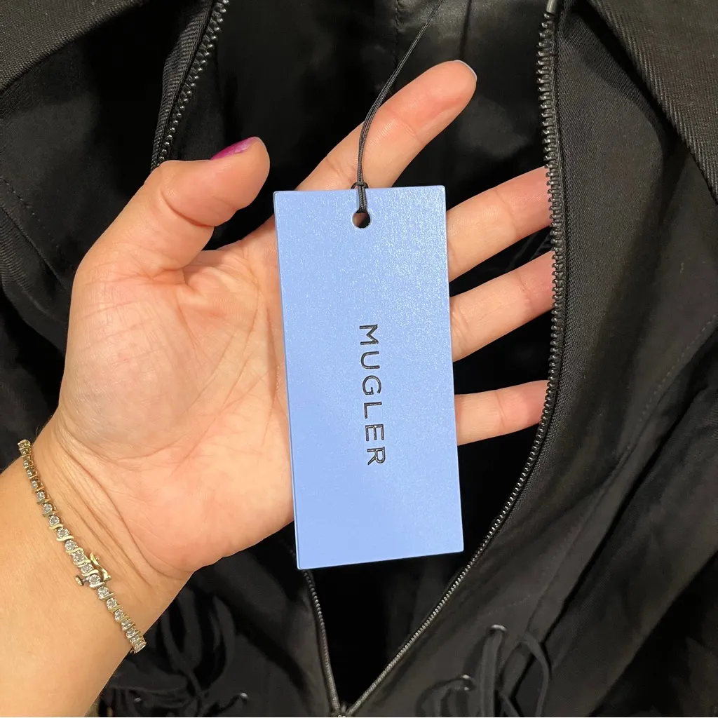 NWT Mugler laced corset jacket black size 42 US XL wool full zip women - Image 5