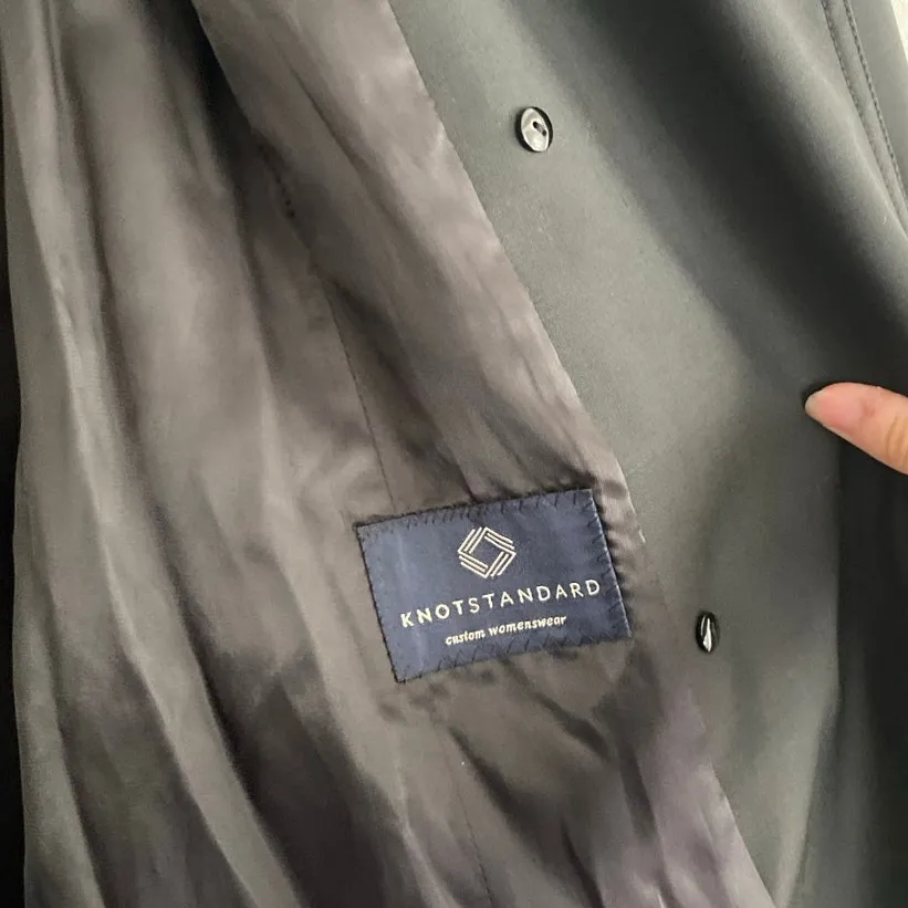 KNOT STANDARD Loro Piana System Black Trench Coat - Image 7