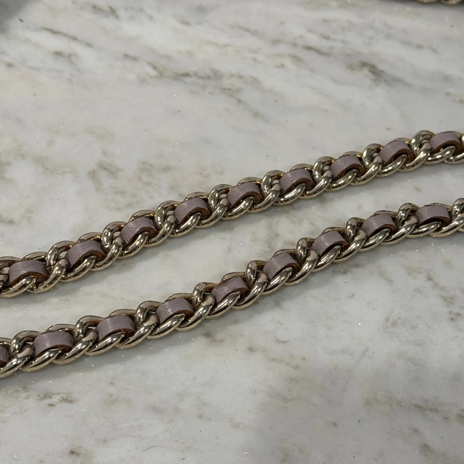 Rebecca‎ Minkoff Studded Quilted Leather shoulder Crossbody Bag Pale Mauve Chain - Image 12