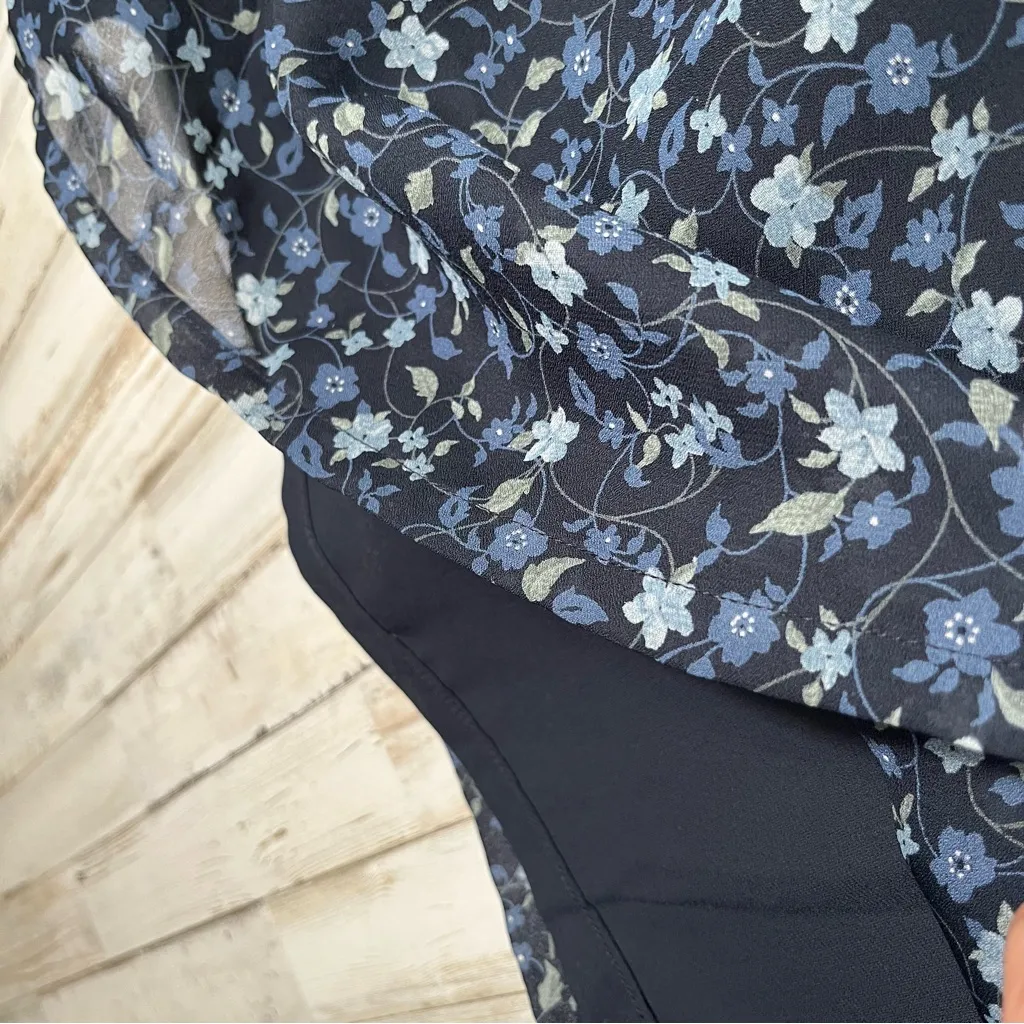 Vintage Y2K Old Navy Blue Floral Preppy Mini Skirt Womens Size 6/Small‎ - Image 2