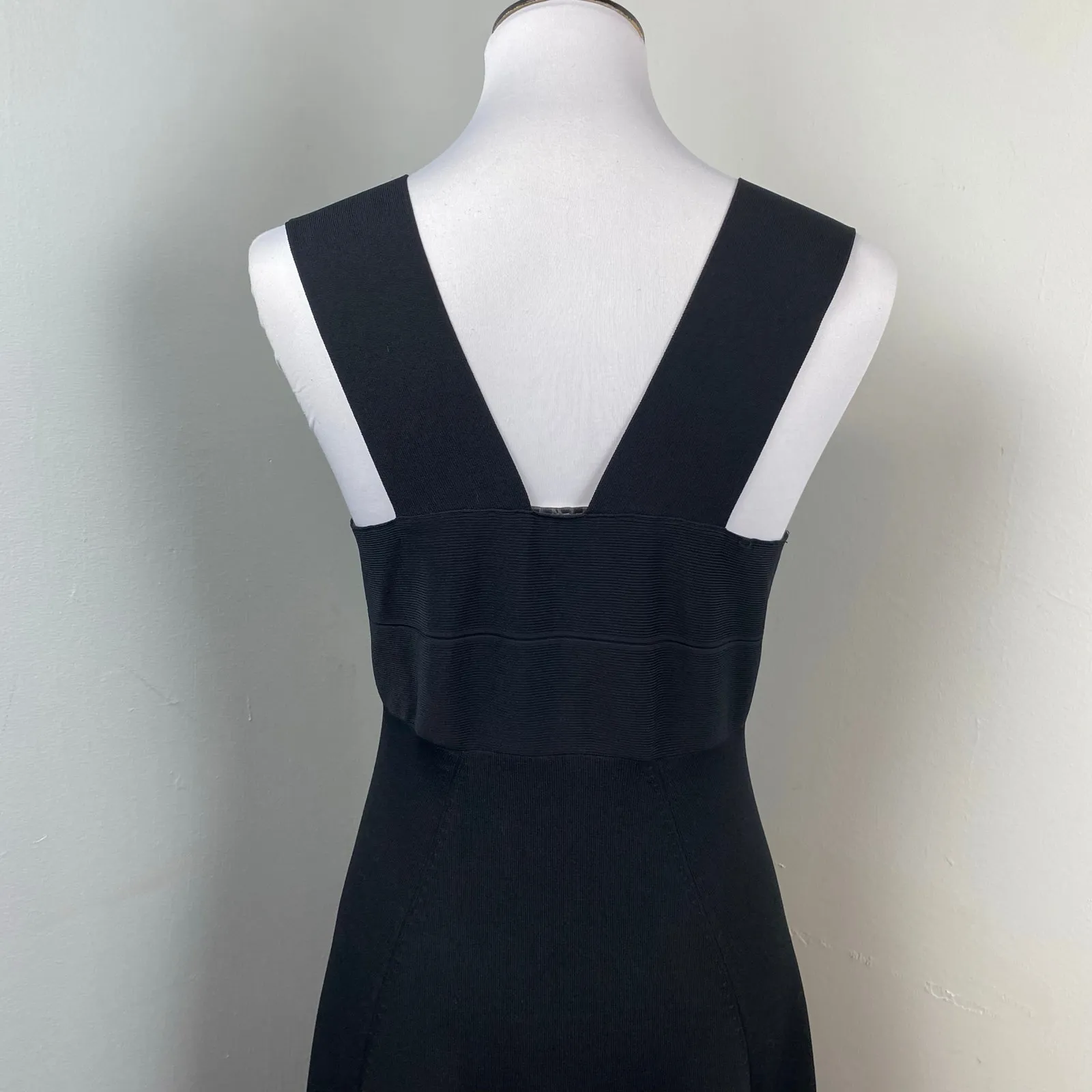 Reiss Black The Archive Jamie Bandage Fit and Flare Knit Dress Small - Image 8
