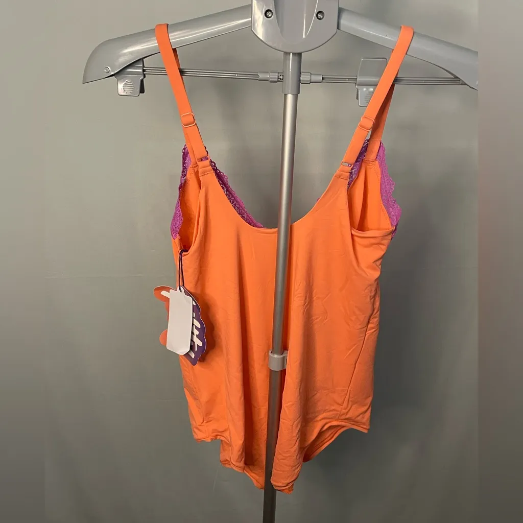 NWT Yitty Orange and Purple Lace Trim‎ Bodysuit size Large - Image 6