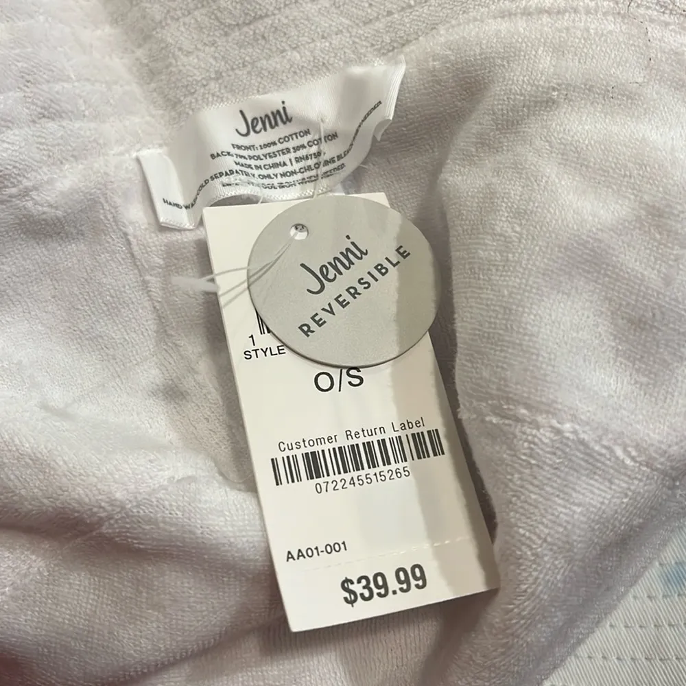 NEW Jenni Reversible Bucket Hat, Floral Terry Cloth, One Size New w/Tag - Image 10