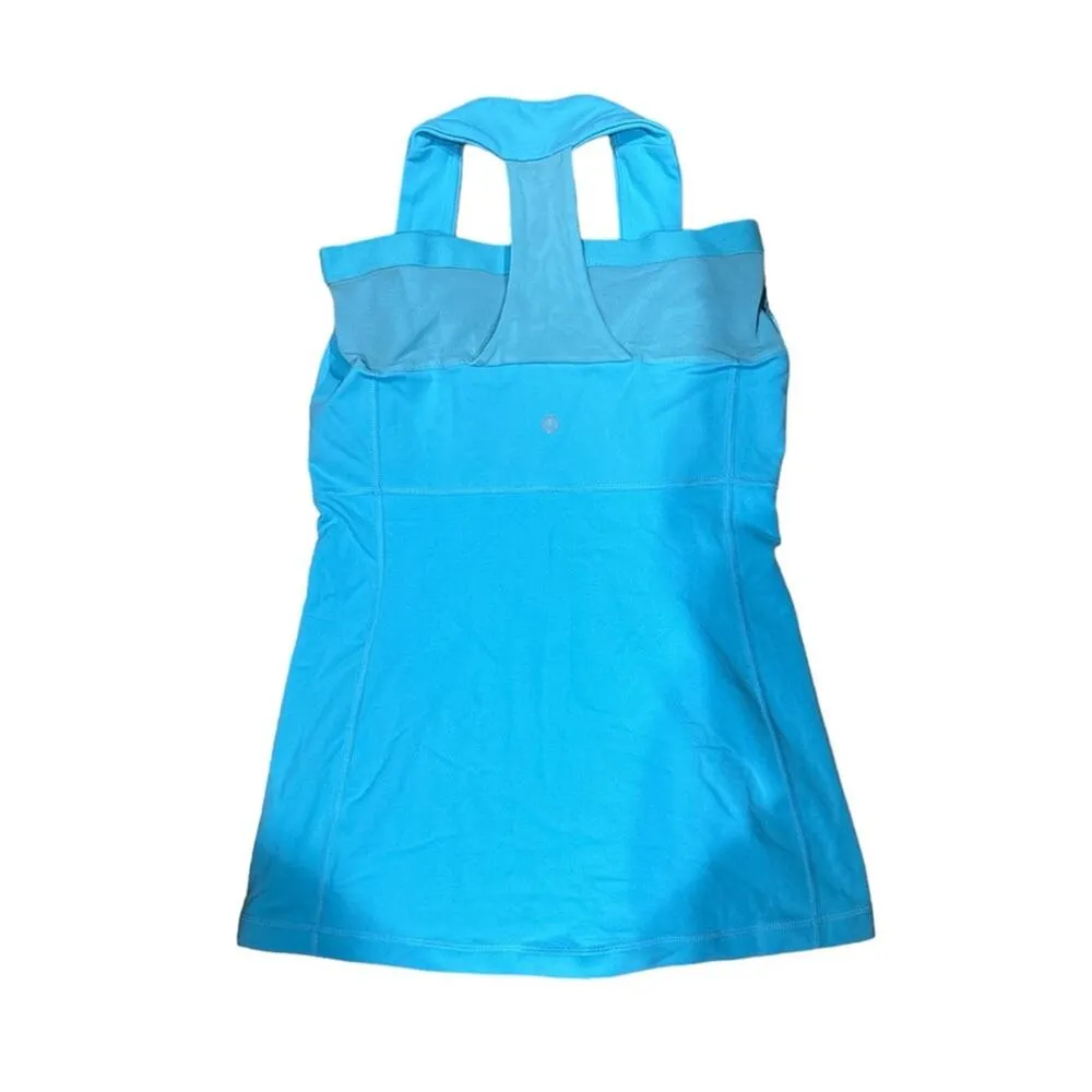 LULULEMON Women's Blue Moon Scoop Neck Tank w/ Built in Bra Sz 8 - Image 5