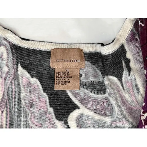 Choices Black Paisley Print‎ Gem Embellished LS Sweater XL Colorful Abstract - Image 6