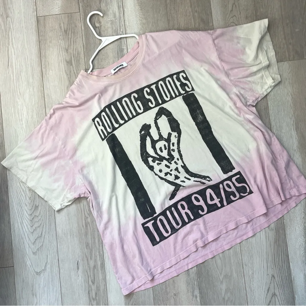 Daydreamer Indie Tshirt rolling stones voodoo 94-95 tie dye womens Pink one size - Image 2