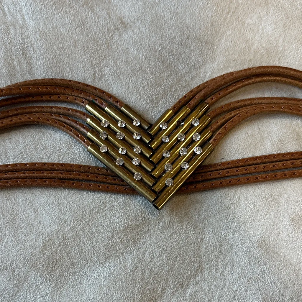 Elegant Brown Woven Belt vintage - Image 3