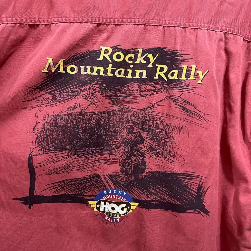 Harley Davidson short sleeve button down shirt owners group Rocky Mountain rally - Image 6