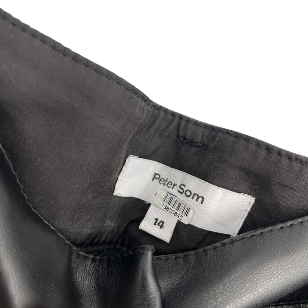 Peter Som x RTR Black Faux Leather Tie Waist Pants Size 14 - Image 7