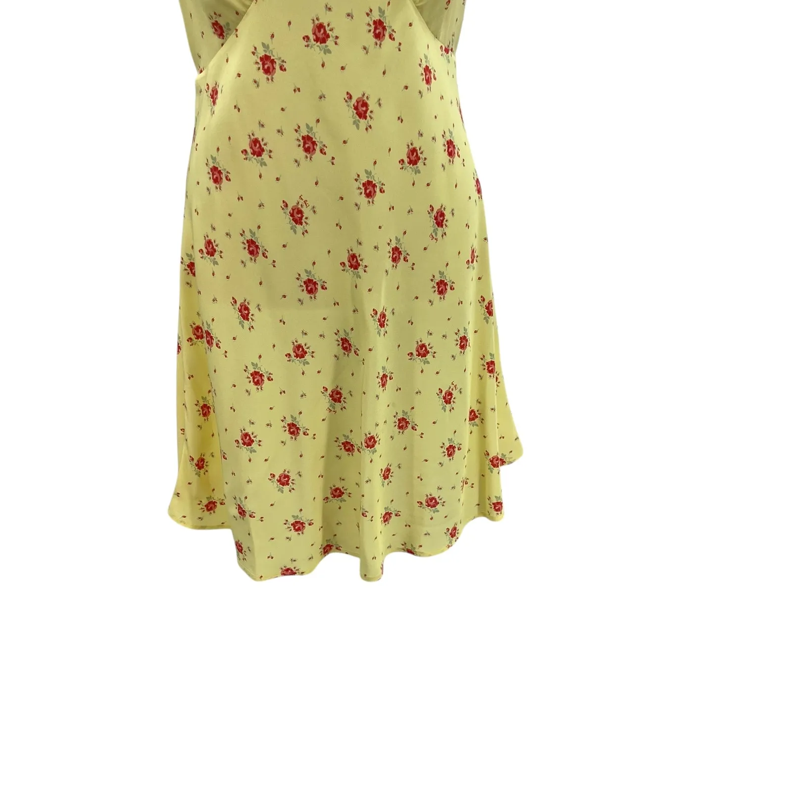 Réalisation Par Isabelli Silk Mini Dress Verona Floral Print Yellow Size Large - Image 6