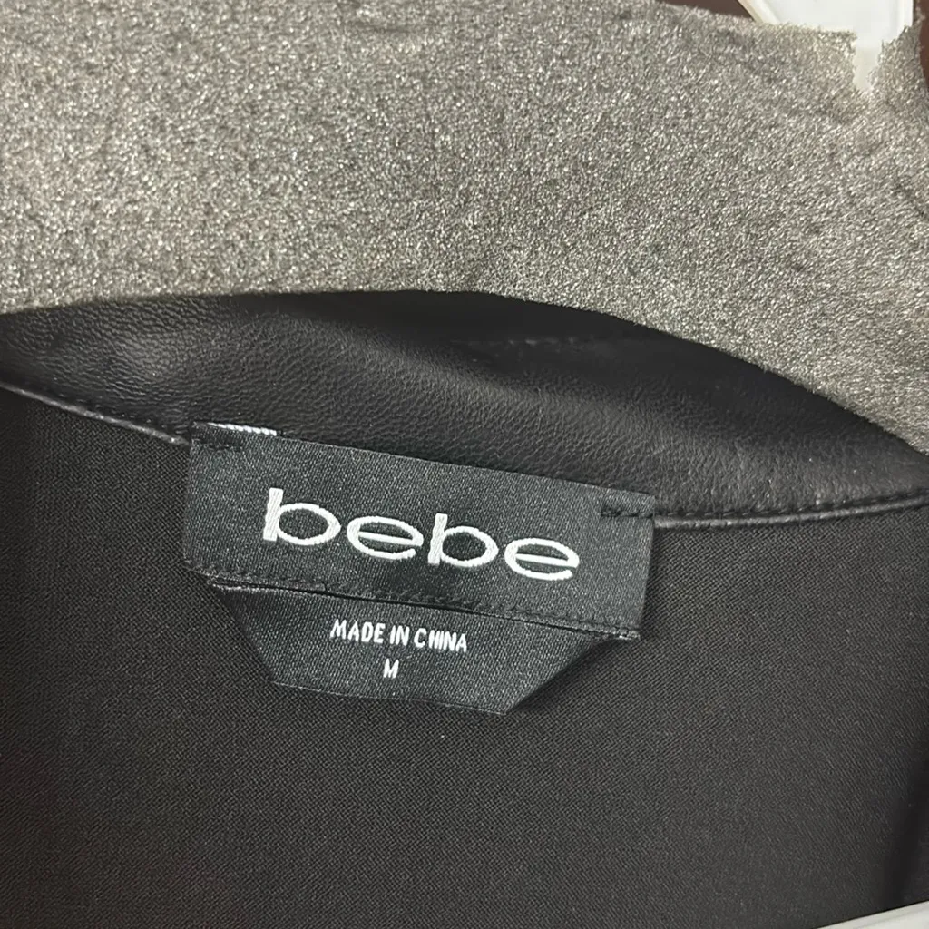 - NEW BEBE VEGAN LEATHER MOTO JUMPSUIT - Image 10