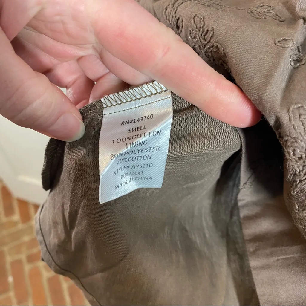 Hyacinth House Textured Becca Mini Dress Brown size medium cottagecore prairie - Image 4