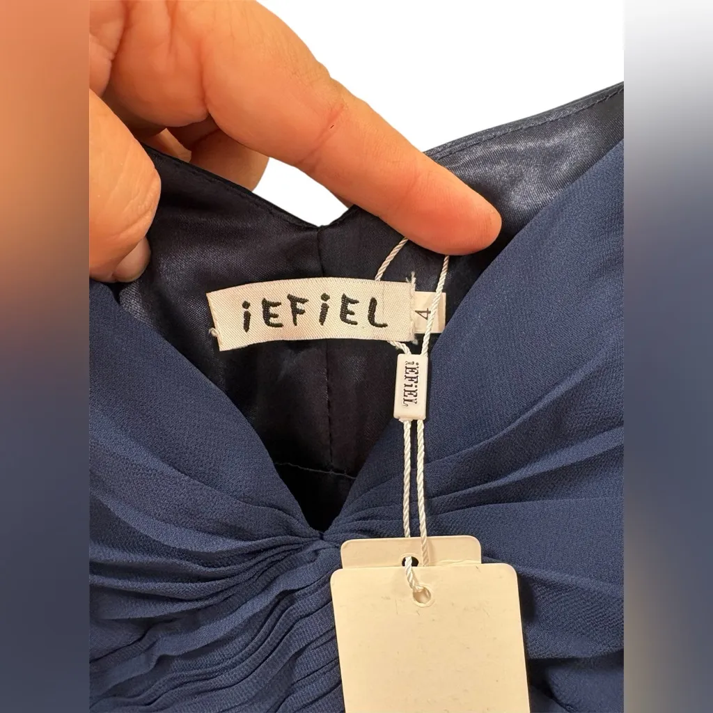 Chic Navy Blue Maxi Dress IEFIEL Size 4 - Image 4