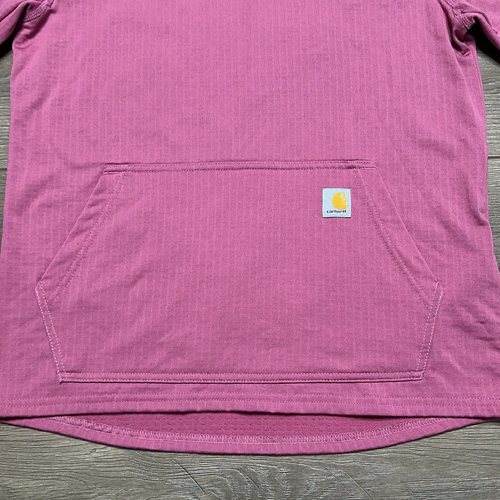 Carhartt Force Relaxed Fit Ling Sleeve Thumbhole Pullover Pink Size‎ Small - Image 3