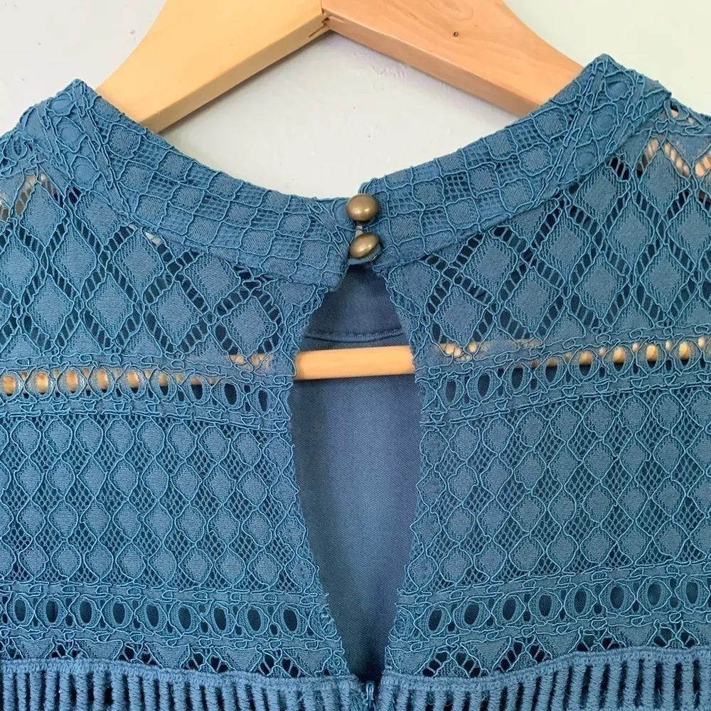 Francesca’s Blue Lace Mini/Midi Length‎ Dress - Image 8