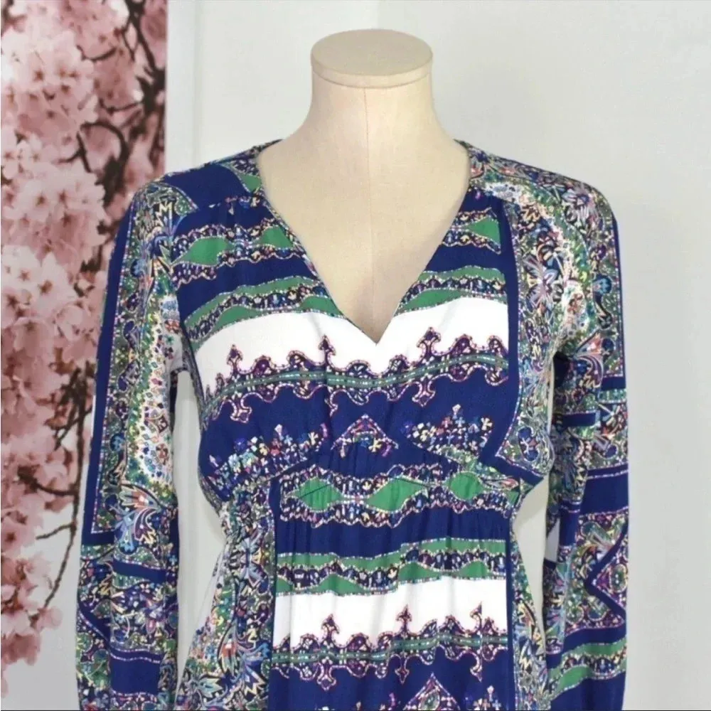 Anthropologie Maeve long sleeve colorful midi dress small - Image 2