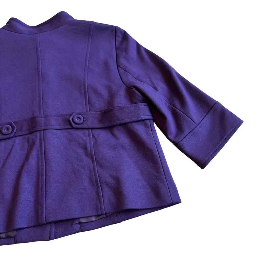 Sandro Petite Purple Blazer Jacket Button-Down Casual Size Medium Petite Women's - Image 7