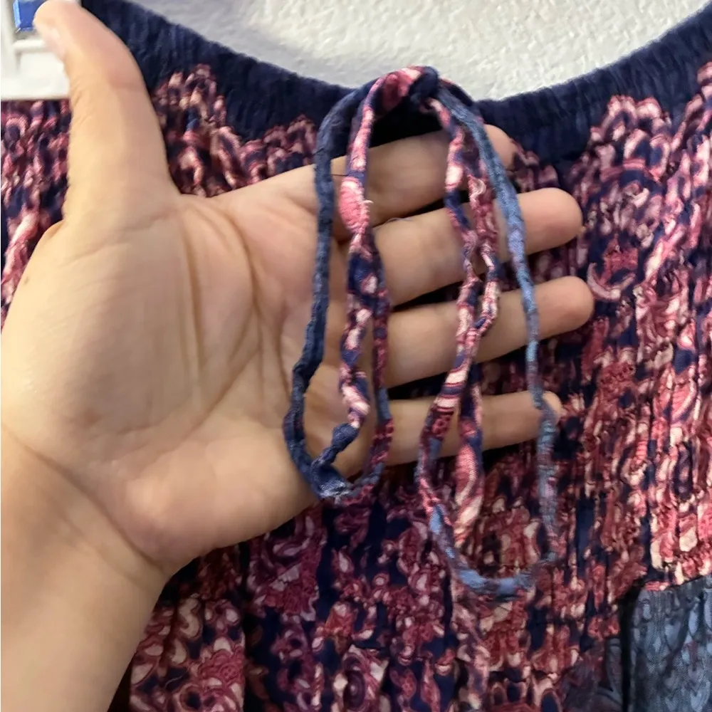 JIBJAAB Bohemian Multicolor Harem Festival Hippie Wide Leg Pants OS Blue Size undefined - Image 8