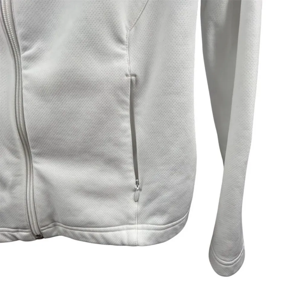 Adidas Women's White Full Zip Track Jacket Casual Long Sleeve- medium equivalent - Image 7