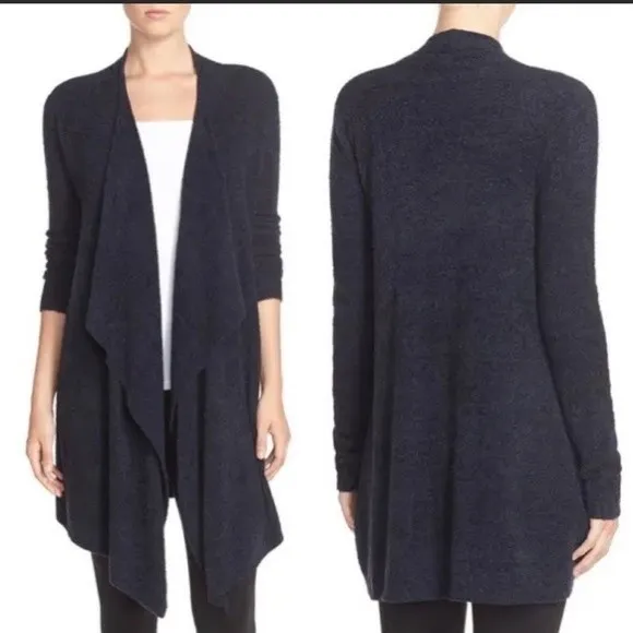 Barefoot dreams Calypso Wrap bamboo chic light black cardigan draped waterfall - Image 2