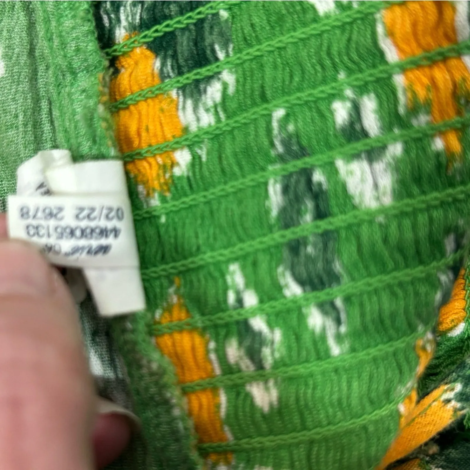 Aerie Beach Floral Tie Front Crop Top Green Yellow White Size L Summer Festival - Image 13