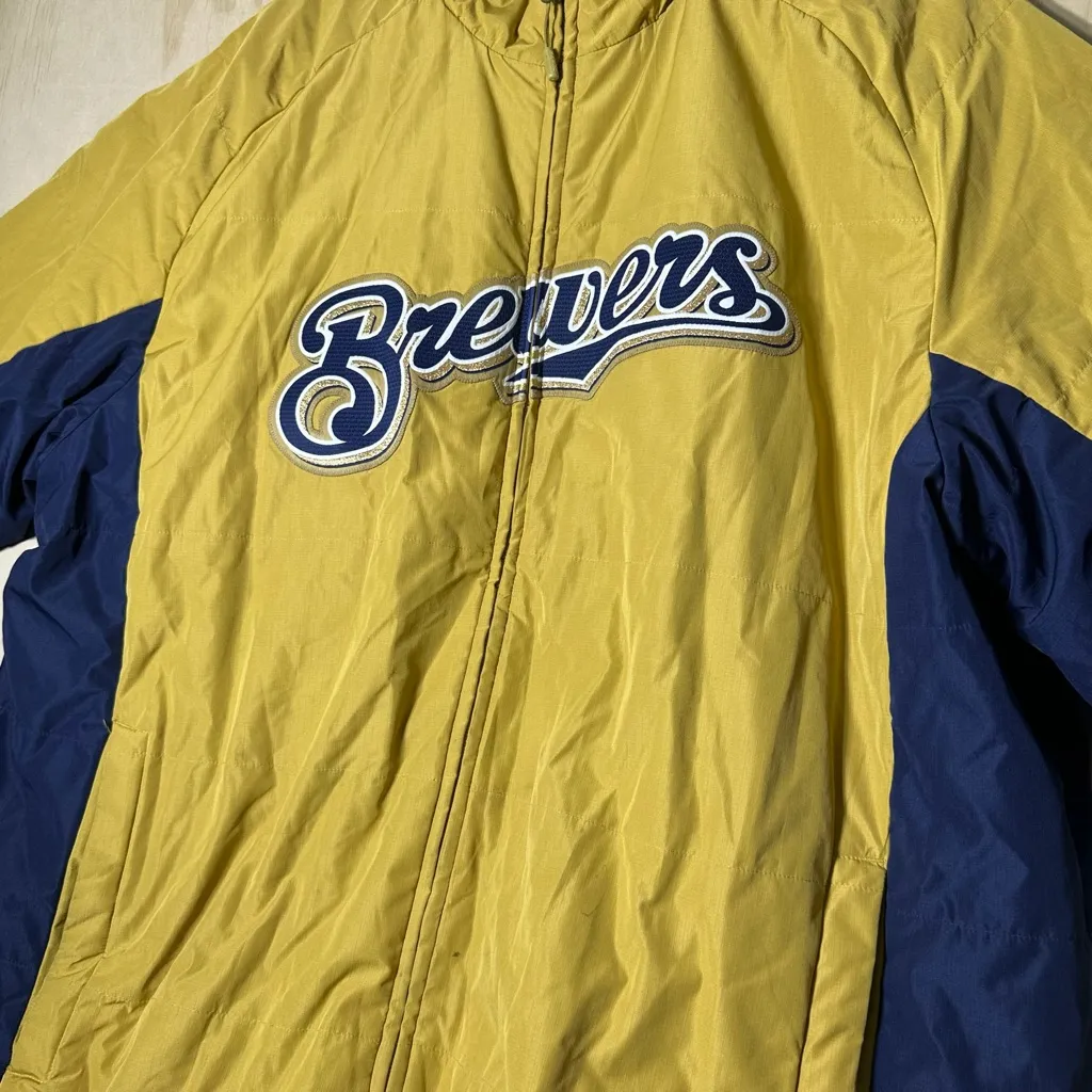 Milwaukee Brewers Majestic Jacket Women’s 2XL - Image 3