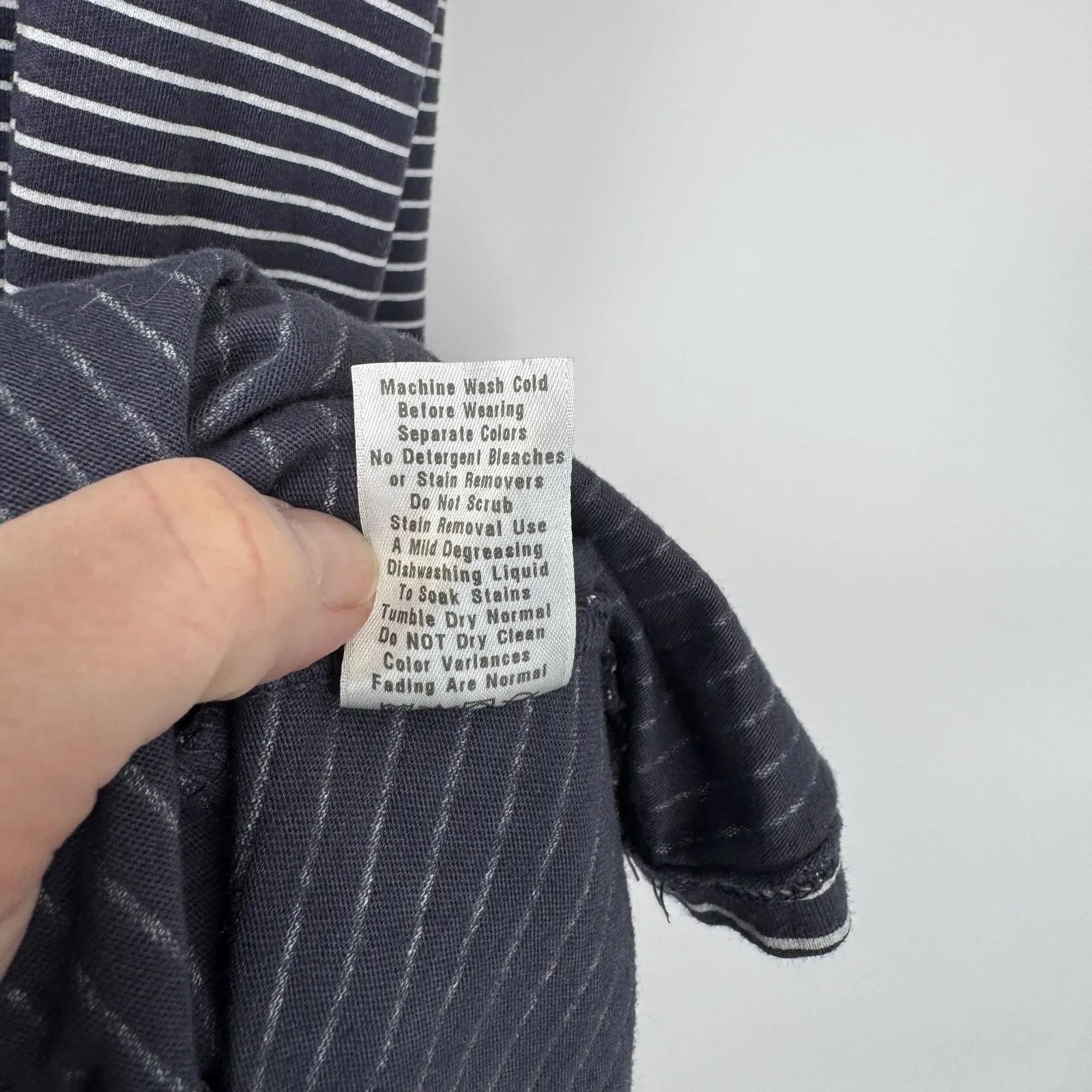 Fresh Produce Dress Womens Medium Blue White Stripe Cotton Pockets Made in USA - Image 7