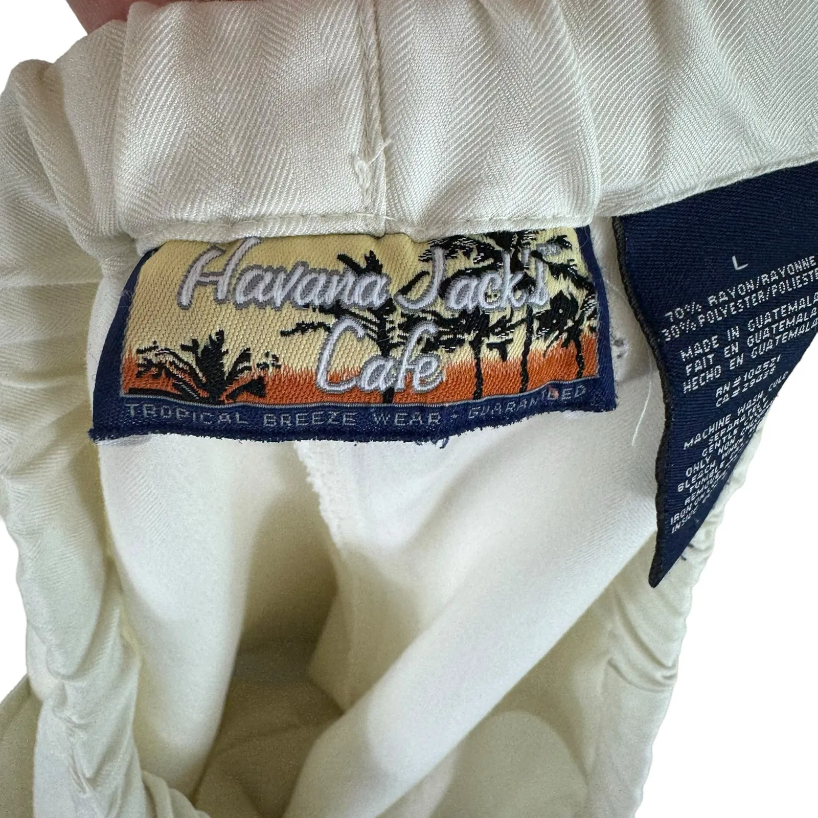 Havana Jack's Cafe Vintage Ivory Lightweight High Rise Elastic Waist Shorts Sz L - Image 4