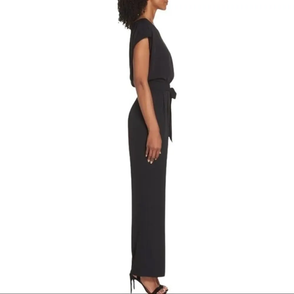 Eliza J Wide Leg Cap Sleeve Jumpsuit Black 14 NWT - Image 2